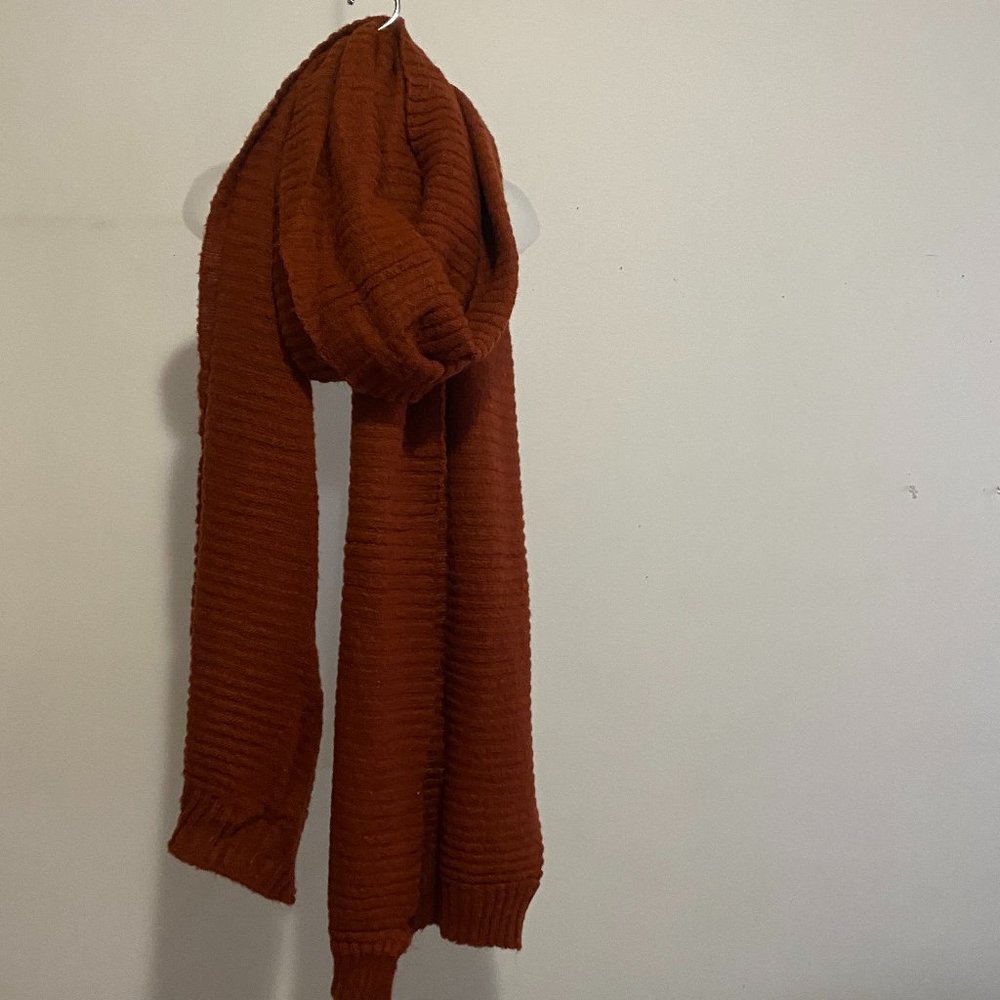 Very Long, Chunky, Oversized, Burnt Orange Scarf